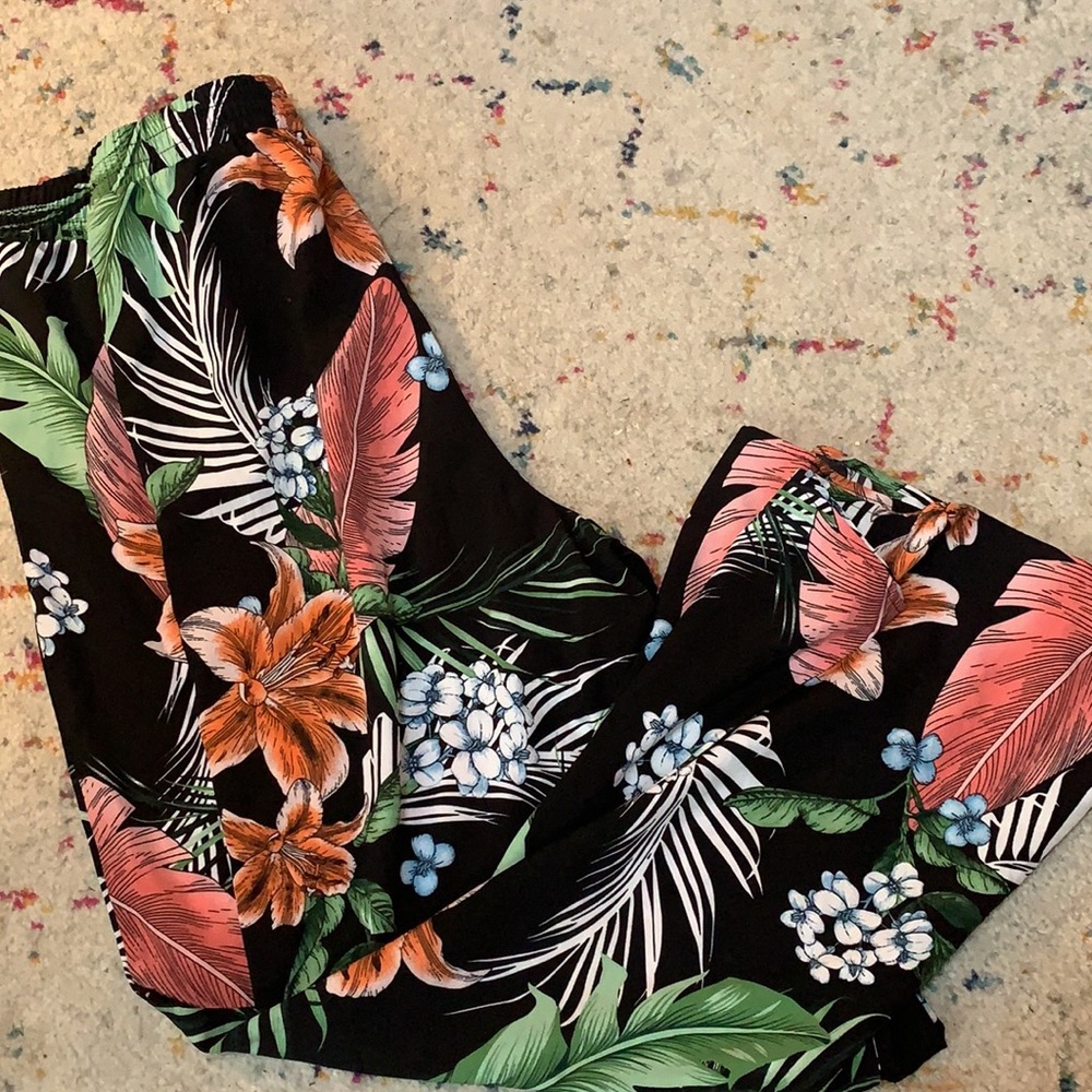 Tropical wide leg pants flowy - Picture 6 of 8